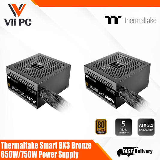 Thermaltake Smart BX3 Bronze 650W/750W 80 PLUS Bronze certified, non-modular PSU built to ATX 3.1