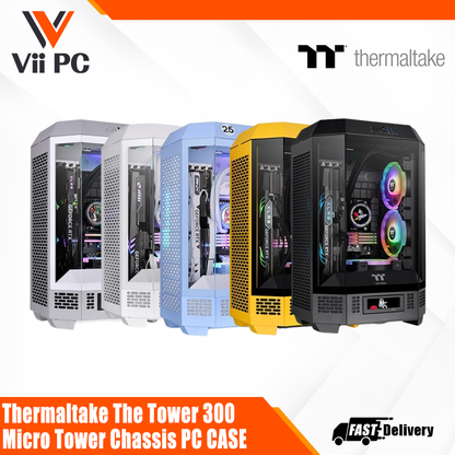 Thermaltake The Tower 300 Micro Tower Chassis - Black/Snow/Bumblebee/Hydrangea Blue/Limestone