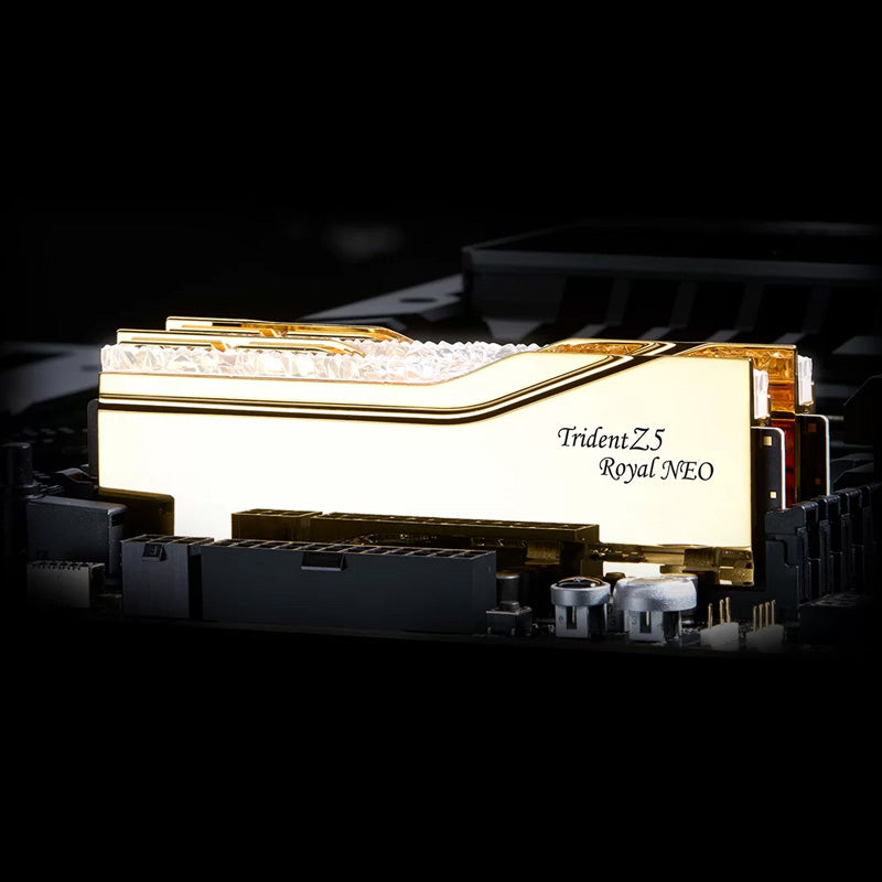G.SKILL Trident Z5 Royal NEO RGB Series (GOLD): 32GB/48GB/64GB/96GB DDR5-6000/6400/8000 MT/s - AMD EXPO Profile Ready