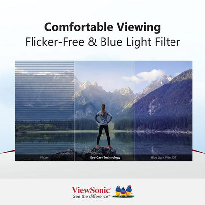 ViewSonic VA2732-MH 27" 1920 x 1080 Pixels Full HD IPS Monitor, Three Side Frameless, Dual Integrated Speakers, Flicker Free, View Mode, HDMI, VGA, Audio Out