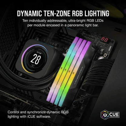 CORSAIR VENGEANCE RGB 96GB(2x48GB) DDR5 DRAM 6000Mhz / 6400Mhz CL30/CL32 Memory Kit - Black