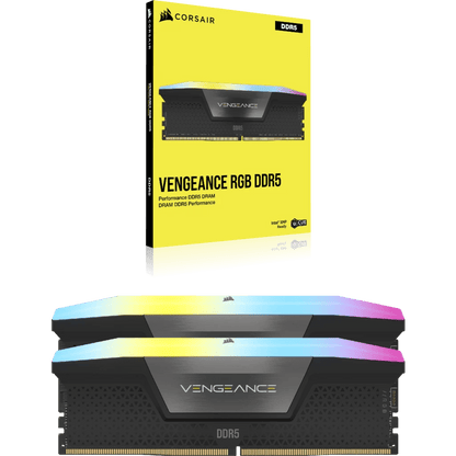 CORSAIR VENGEANCE RGB 96GB(2x48GB) DDR5 DRAM 6000Mhz / 6400Mhz CL30/CL32 Memory Kit - Black