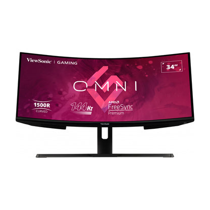 ViewSonic VX3418-2KPC 34” 3440x1440 (UWQHD) 144Hz Curved Gaming Monitor - 1500R Curved, 1ms (MPRT), Adaptive Sync, VA Technology, HDMI and Display Port
