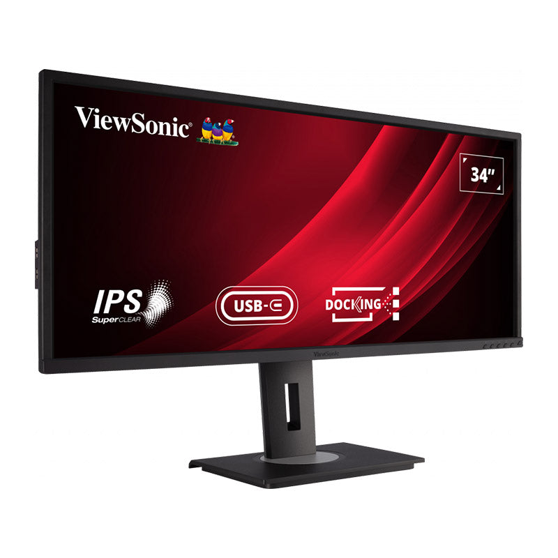 ViewSonic VG3456 34" 21:9 UltraWide WQHD 1440p Monitor with Ergonomics Design, USB Type C Docking, Built-In Gigabit Ethernet for Home and Office