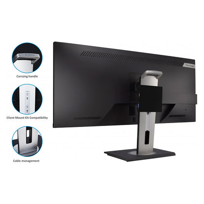 ViewSonic VG3456 34" 21:9 UltraWide WQHD 1440p Monitor with Ergonomics Design, USB Type C Docking, Built-In Gigabit Ethernet for Home and Office