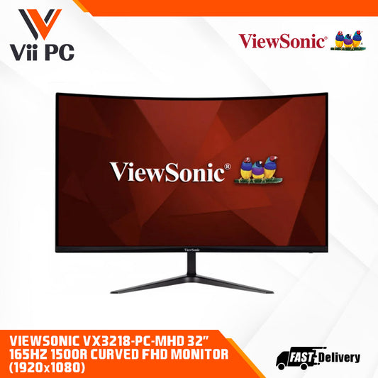 Viewsonic VX3218-PC-MHD 32" 165Hz, 1500R Curved, Full HD 1080p Gaming Monitor, AMD FreeSync Premium, Adaptive Sync, 1ms (MPRT), VA Technology