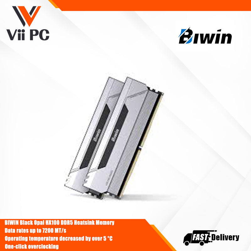 BIWIN Opal DW100 DDR5 RGB 32GB (2x16GB) 6000MHZ Supporting Intel & AMD for One-click Overclocking BLACK OR WHITE Desktop RAM