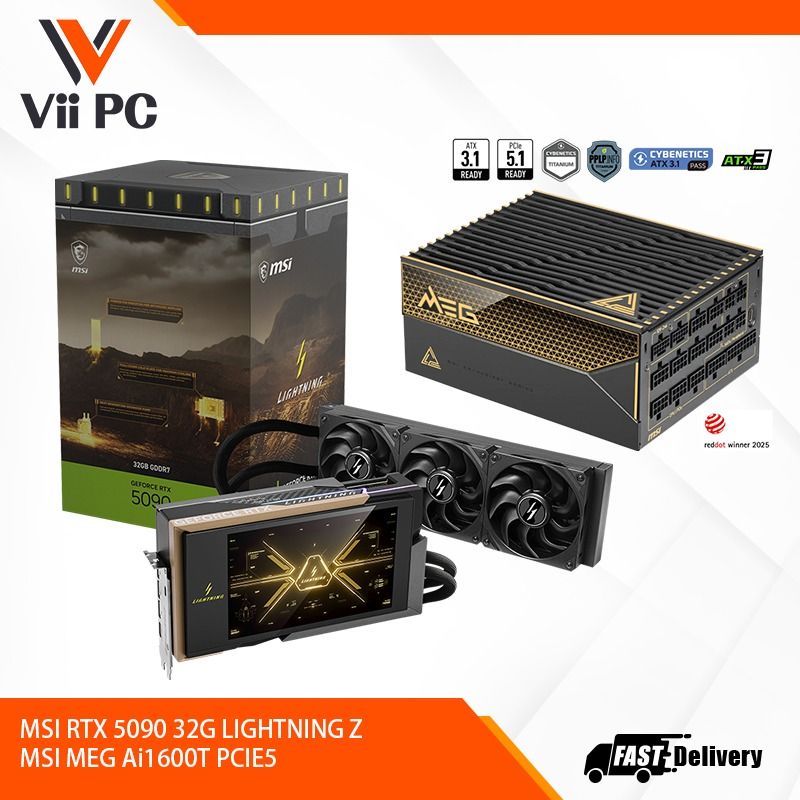 (BUNDLE) MSI RTX 5090 32G LIGHTNING Z + MSI MEG Ai1600T PCIE5 PSU BUNDLE