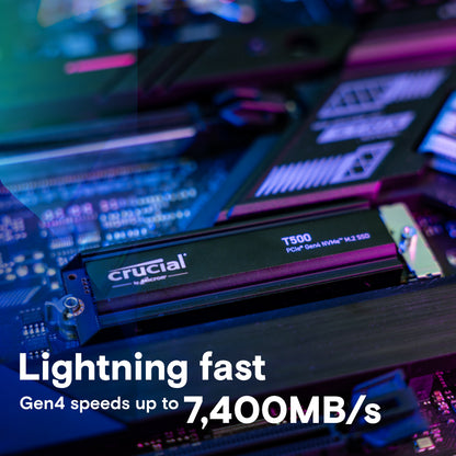 Crucial T500 PCIe Gen4 NVMe M.2 SSD with heatsink (1TB / 2TB / 4TB)