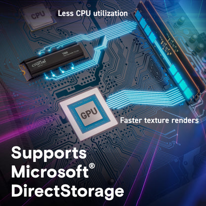Crucial T500 PCIe Gen4 NVMe M.2 SSD with heatsink (1TB / 2TB / 4TB)