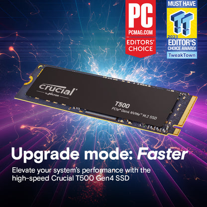 Crucial T500 PCIe Gen4 NVMe M.2 SSD (1TB / 2TB / 4TB)