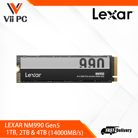 Lexar NM990 1TB or 2TB or 4TB SSD, M.2 2280 PCIe Gen4 // GEN5 NVMe 1.4 Internal SSD Internal Solid State Drive for PS5, PC, Laptop, Gamers, Professionals
