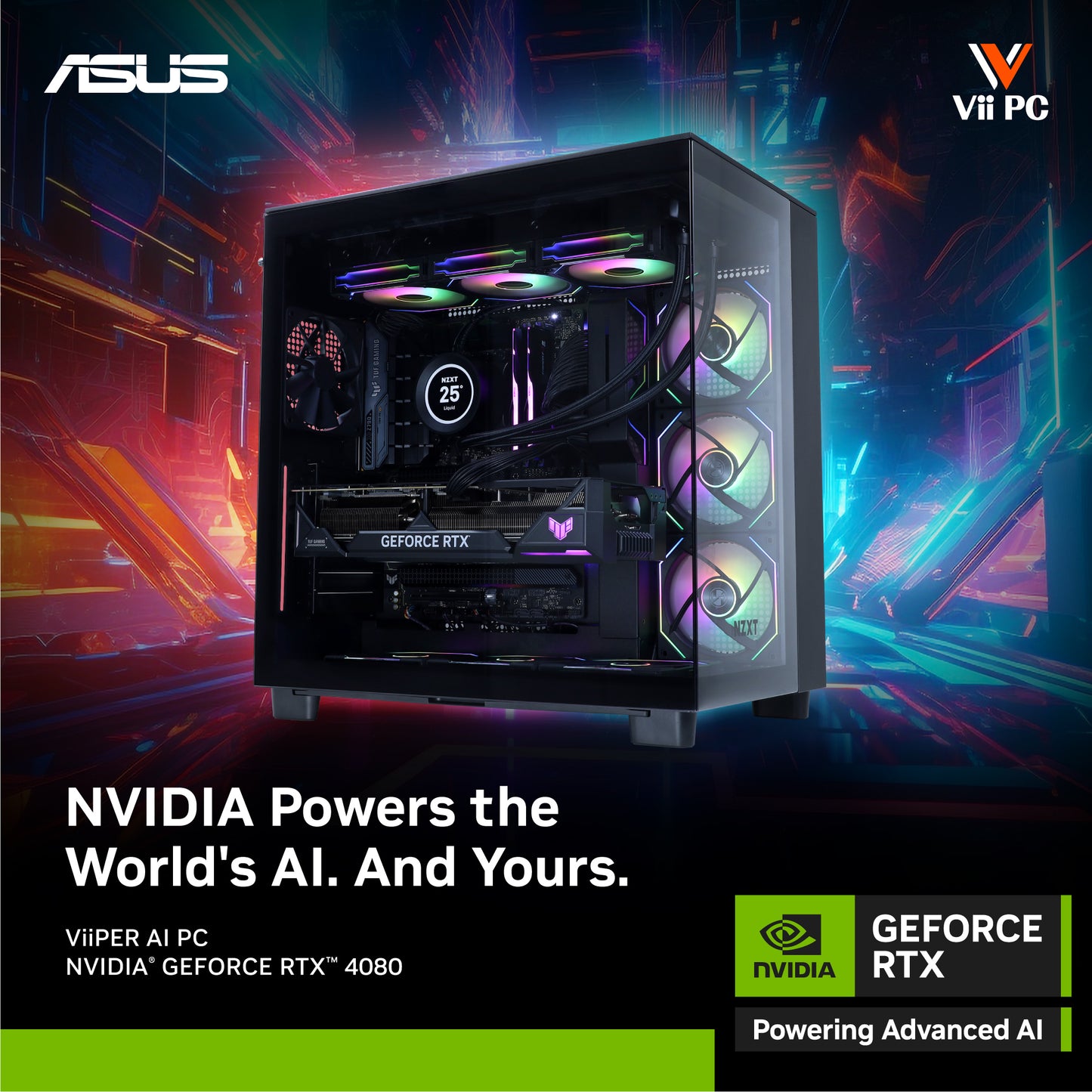ViiPER Custom Gaming AI PC - GeForce RTX 4080 Super 16GB + Intel Core i7-14700K (Powered By ASUS)
