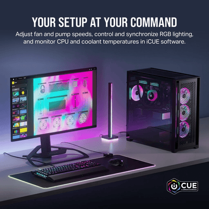 CORSAIR iCUE LINK H100i RGB BLACK/WHITE Liquid CPU Cooler - QX120 RGB Fans,240mm Radiator