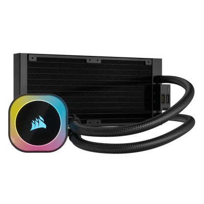 CORSAIR iCUE LINK H100i RGB BLACK/WHITE Liquid CPU Cooler - QX120 RGB Fans,240mm Radiator
