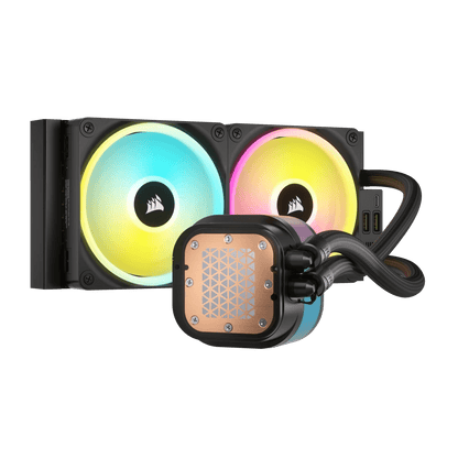 CORSAIR iCUE LINK H100i RGB BLACK/WHITE Liquid CPU Cooler - QX120 RGB Fans,240mm Radiator