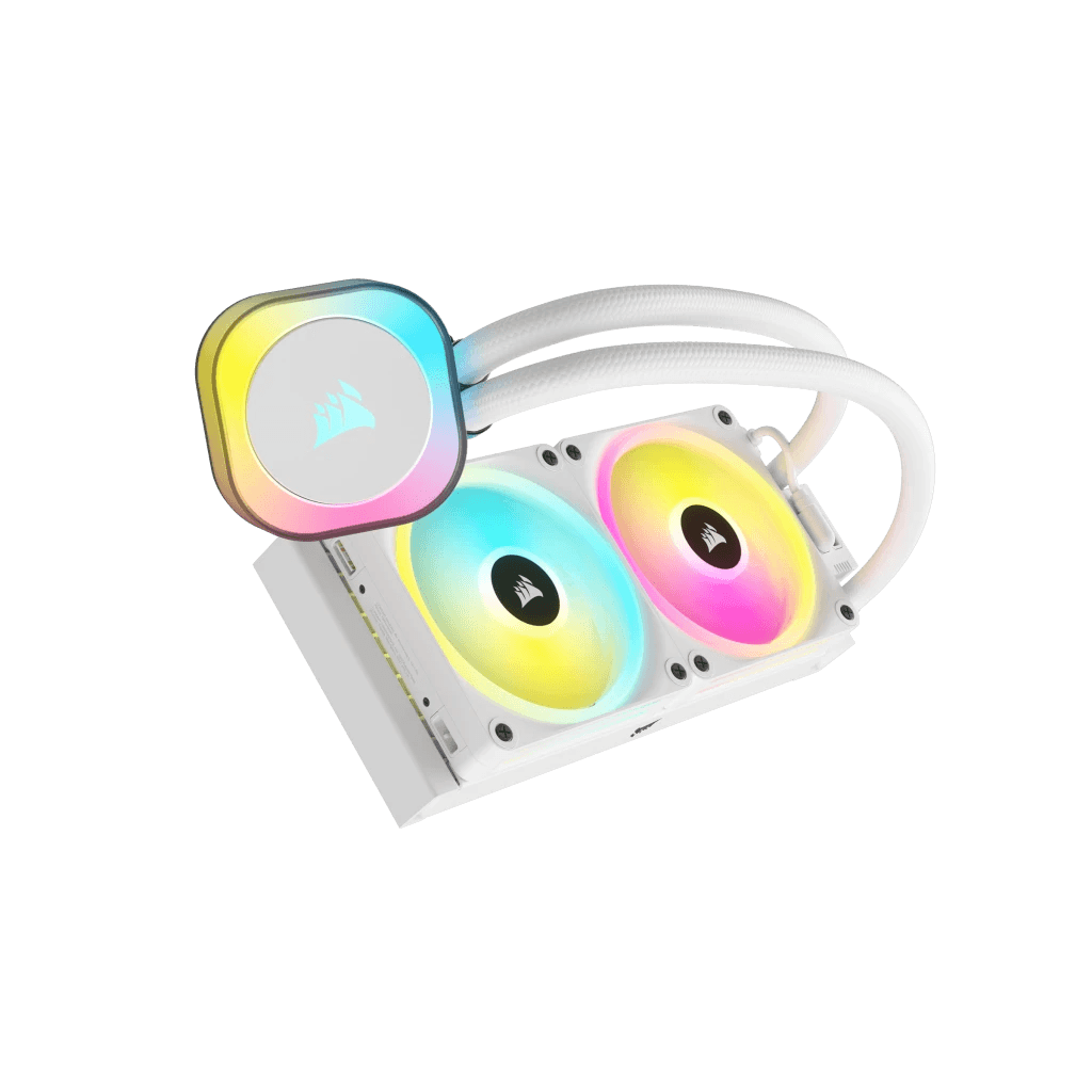 CORSAIR iCUE LINK H100i RGB BLACK/WHITE Liquid CPU Cooler - QX120 RGB Fans,240mm Radiator