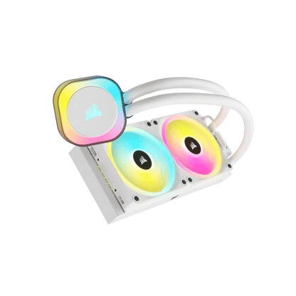 CORSAIR iCUE LINK H100i RGB BLACK/WHITE Liquid CPU Cooler - QX120 RGB Fans,240mm Radiator