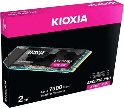 KIOXIA EXCERIA PRO NVMe SSD, M.2 2280 Form Factor, 1TB/2TB, 7300MB/s, 800,000 IOPS, PCI Express 4.0 Technology