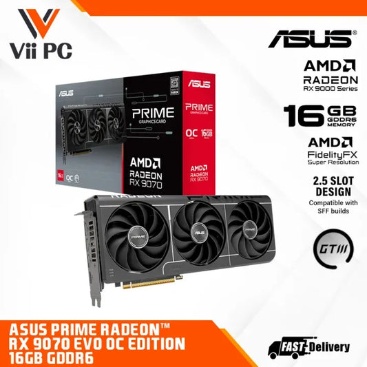 ASUS Prime Radeon™ RX 9070 / RX 9070 EVO OC Edition 16GB GDDR6 GAMING GRAPHIC CARD