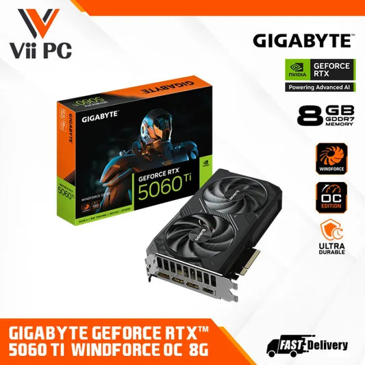 GIGABYTE GeForce RTX 5060Ti / 5060 TI WINDFORCE OC 8G DDR7 DUAL FAN GAMING GRAPHIC CARD