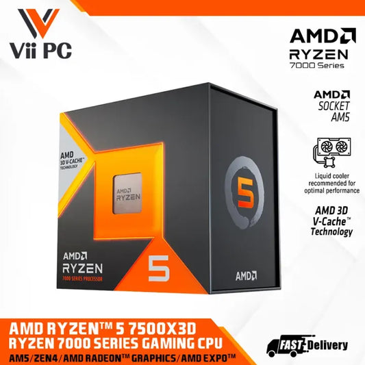 AMD Ryzen 5 7500X3D Desktop Processor 6 core 12 thread Up to 4.5 GHz support AM5 MOTHERBAORD TRAY PROCESSOR