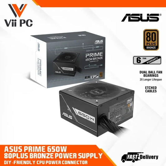 ASUS PRIME Gaming 650W ATX12V 80 Plus Bronze Power Supply, PRIME-650B-BLACK (6 Years Warranty)