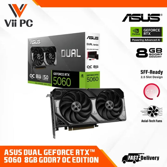 ASUS Dual GeForce RTX™ 5060 / RTX5060 / RTX 5060 8GB GDDR7 OC  Edition DUAL GAMING GRAPHIC CARD