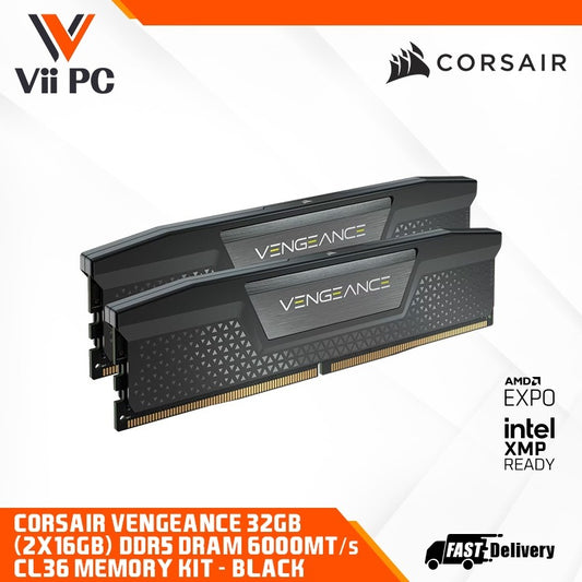 CORSAIR VENGEANCE LPX 32GB (2x16GB) DDR5 DRAM 6000MT/s CL36 AMD EXPO & Intel XMP Memory Kit