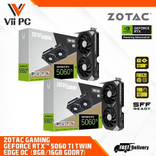 ZOTAC GAMING GeForce RTX 5060 Ti / 5060TI / 5060 TI 8GB OR 16GB Twin Edge OC DDR7 GAMING GRAPHIC CARD