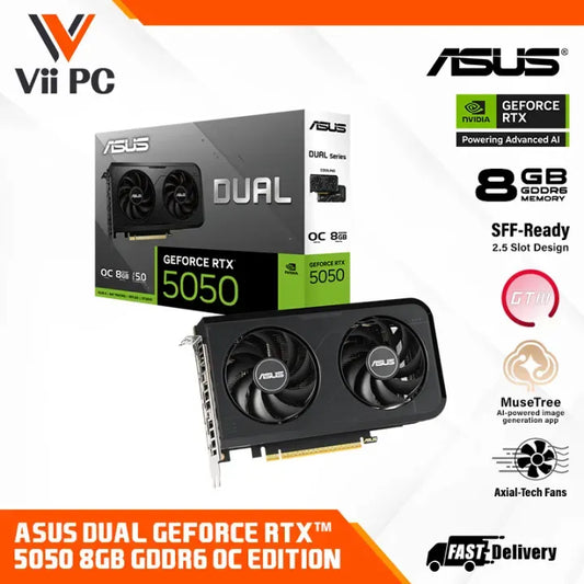 ASUS Dual GeForce RTX™ 5050 / RTX 5050 / RTX5050 8GB GDDR6 OC Edition GAMING GRAPHIC CARD