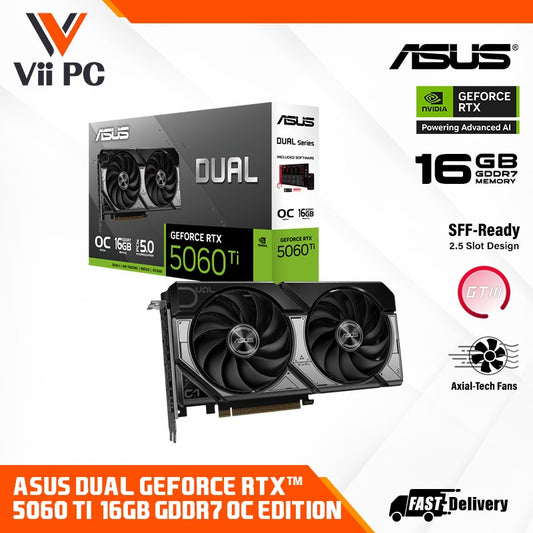 ASUS Dual GeForce RTX™ 5060 Ti 16GB GDDR7 OC Edition DDR7 Gaming Graphics Card