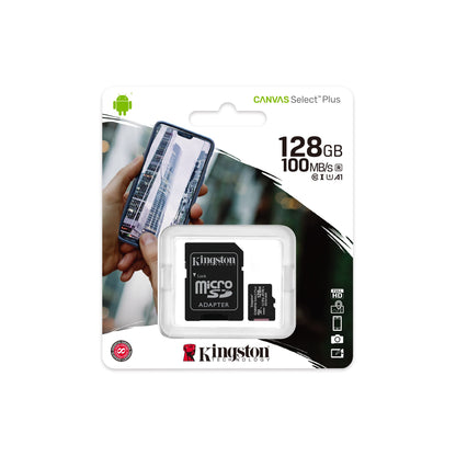 Kingston Canvas Select Plus MicroSD (64GB/128GB/256GB) 100MB/s