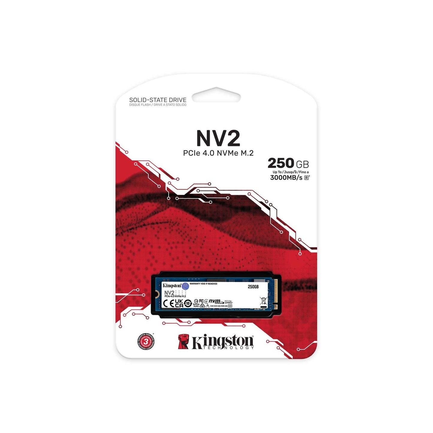 Kingston NV2 - M.2 PCIe 2280 Gen 4x4 NVMe SSD | Up to 3500 MB/s | - 250GB/500GB/1TB/2TB/4TB