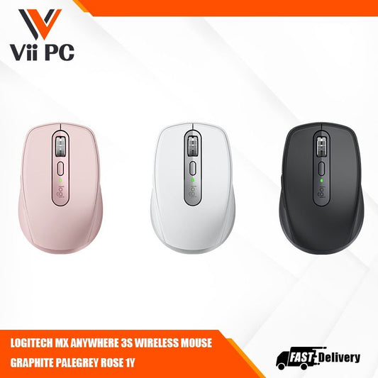 LOGITECH MX ANYWHERE 3S Wireless Mouse (Graphite/Pale Grey/Rose)