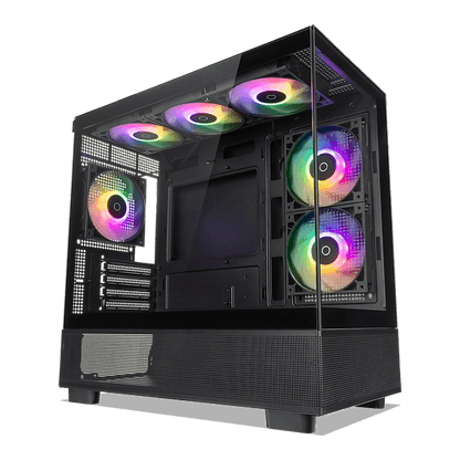 TECWARE INFINITY M ARGB - Omni Link DUAL TEMPERED GLASS MATX CASE - 3 x Omni Link ARGB Fans Included(2 side 1 rear), 360mm radiator(3x 120mm)