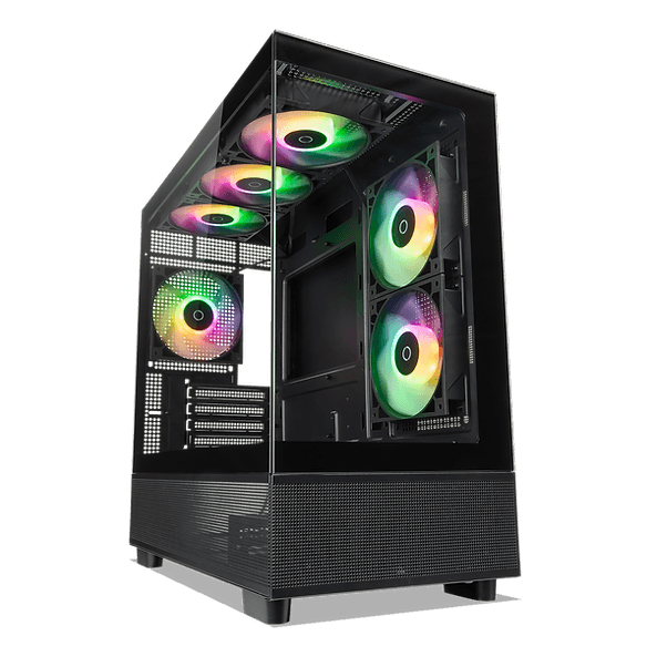 TECWARE INFINITY M ARGB - Omni Link DUAL TEMPERED GLASS MATX CASE - 3 x Omni Link ARGB Fans Included(2 side 1 rear), 360mm radiator(3x 120mm)