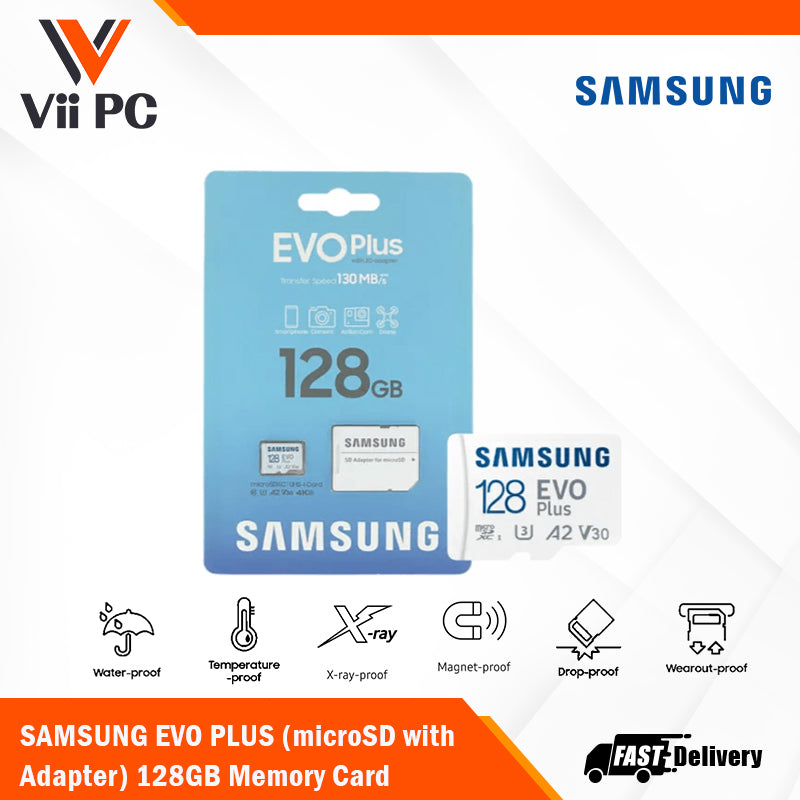 SAMSUNG EVO PLUS microSDXC Memory Card with Adapter 64GB/128GB/256GB/512GB Card up to 130MB/s Read, compatible to UHS-I