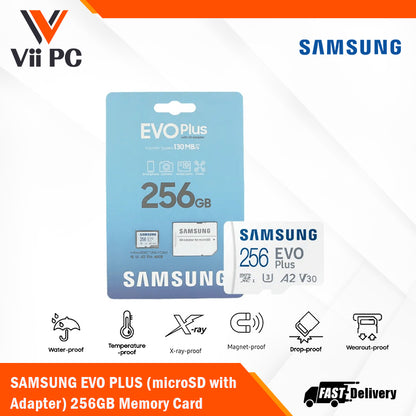 SAMSUNG EVO PLUS microSDXC Memory Card with Adapter 64GB/128GB/256GB/512GB Card up to 130MB/s Read, compatible to UHS-I