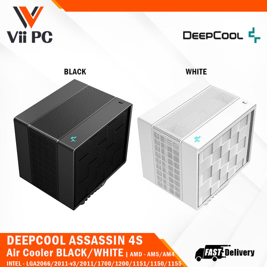 DeepCool ASSASSIN 4S CPU AIR COOLER Single center 140mm FDB Fan, 7 Copper Heat Pipes, Quiet/Peformance Mode Switch (BLACK/WHITE)