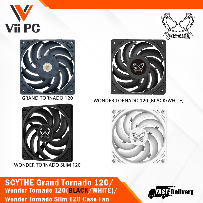 SCYTHE Grand Tornado 120/Wonder Tornado 120 Slim/Wonder Tornado 120(BLACK/WHITE) Case Fan