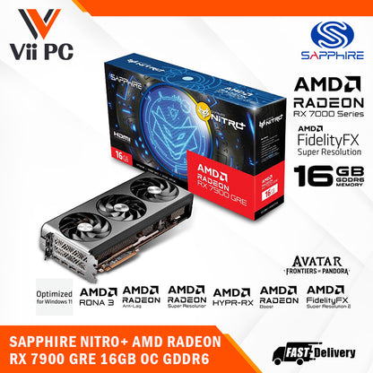SAPPHIRE NITRO+ AMD Radeon RX 7900 GRE 16GB GDDR6 Graphics Card