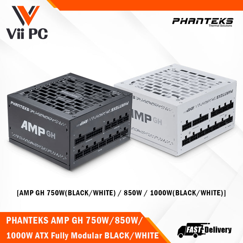 PHANTEKS AMP GH PCIe Gen 5.1 ATX 3.1 Fully Modular PSU (750W/850W/1000W) - BLACK/WHITE