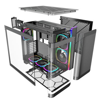 Montech KING 95 PRO BLACK/WHITE Tempered Glass ATX Middle Tower Case (Dynamic Duo Airflow Modes)
