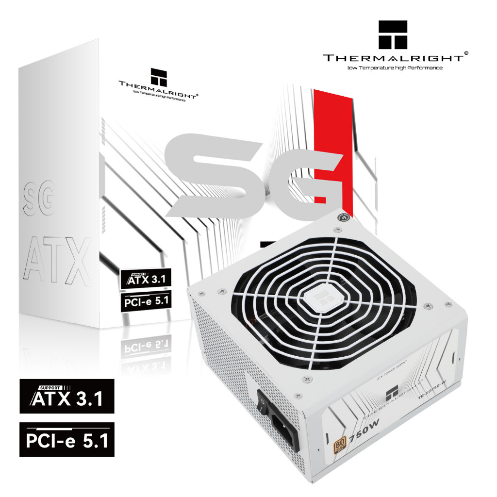 Thermalright Modular PSU SG-850/750/650, 80PLUS Gold, ATX 3.1+Gen5.1, Full Modular - Black / White (5 years warranty)