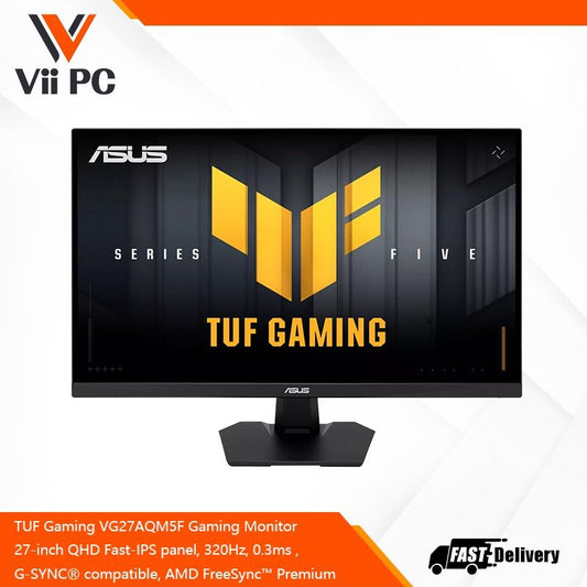 ASUS TUF Gaming VG27AQM5F Gaming Monitor – 27-inch QHD Fast-IPS panel, 320Hz, 0.3ms , G-SYNC® compatible, AMD FreeSync™ Premium