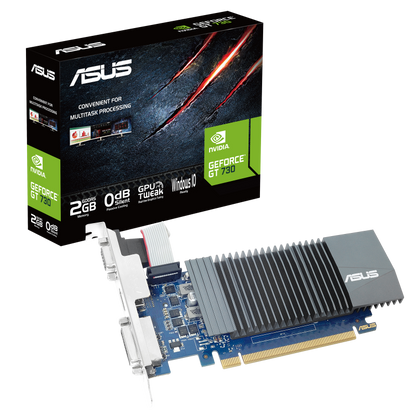ASUS NIDIA GeForce® GT 730 2GB GDDR5 Low-Profile Graphics Card (Perfect for Building a Hushed HTPC)