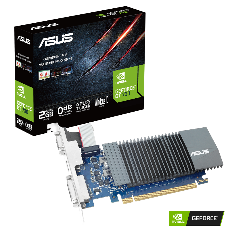 ASUS NIDIA GeForce® GT 730 2GB GDDR5 Low-Profile Graphics Card (Perfect for Building a Hushed HTPC)