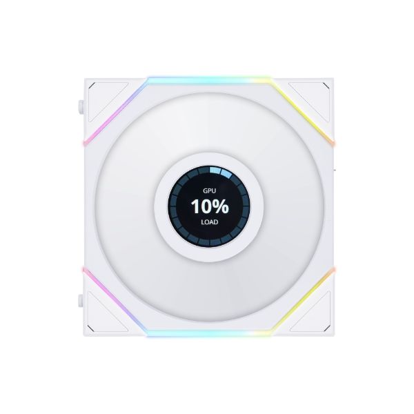 LIAN LI UNI FAN TL120 LCD 120MM Single Pack BLACK/WHITE - 3 Yrs Wty