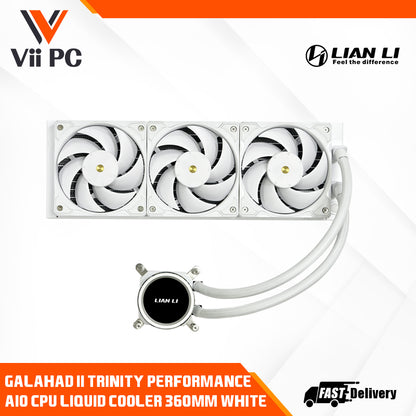 Lian Li Galahad II Trinity Performance 360 AIO CPU Liquid Cooler 360mm Black or White Daisy-chainable Radiator LCP Fans- Intel® LGA 1700, 1200, 115X, AMD® AM5/AM4 Sockets